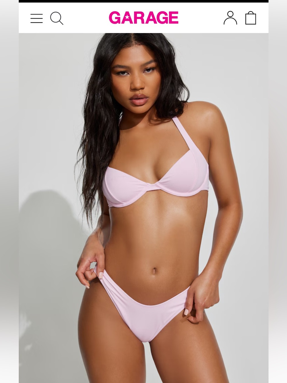 Garage bikini set in size Medium in pink and cream